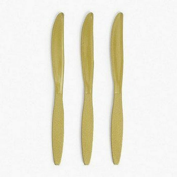 Metallic Gold Plastic Knives (50 Pc) - Party Supplies - 50 Pieces