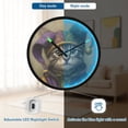 thumbnail image 5 of Indoor 12' Voice-Activated Luminous Decoration Wall Clock With LED Night Light Cat Wearing A Jester Hat, 5 of 8