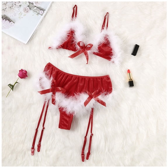 uublik Valentines Lingerie Set for Women Sexy Naughty Lace Bodysuit Babydoll Plus Size