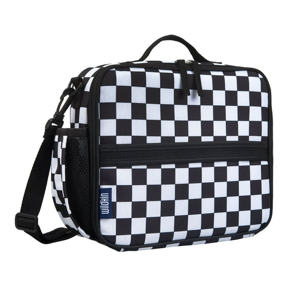 Wildkin Kids Black and White Checkered Eco Lunch Box