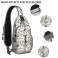 thumbnail image 2 of Sling Backpack,White Christmas Wreath Pattern Crossbody Bag with Water Bottle Holder,Waterproof Sling Bag for Men/Women with Chest Phone Holder for Hiking,Travel, 2 of 6