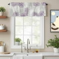 thumbnail image 2 of Floral Pattern Valance Curtain Outline White Purple Chrysanthemum Graphic Window Valances Rod Pocket Short Curtains Window Treatments for Kitchen Bedroom Bathroom Laundry 56" x 16", 2 of 9