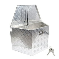 29 Inch Aluminum Trailer Tongue Tool Box TruckBed Trailer ATV RV Storage Organizer Lock w/Keys Silver