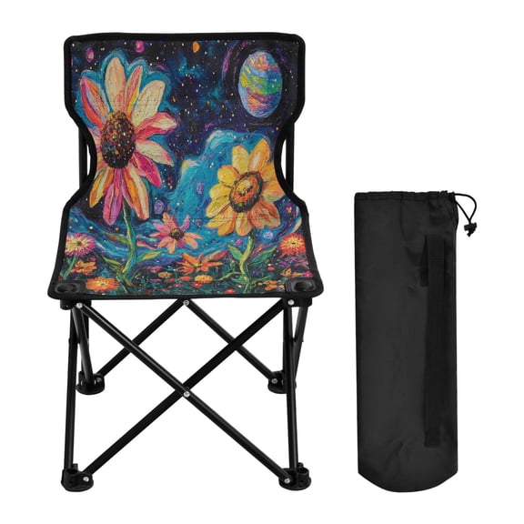 BZSMCE Camping Chairs Modern Starlit Sunrise Pattern Folding chair