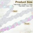thumbnail image 2 of 11 Yard Sequins Trim Ribbon 0.6 Inch Sequin Gimp Braid Trim Spangle Flat Sequins for Crafts Sewing Clothes Home Party Decoration, White, 2 of 7