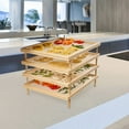 thumbnail image 4 of Wooden Pasta Herb Drying Rack Stackable Food Dryer with Net Multipurpose One-Tier Noodle Vegetables Dryer Holder (1 Tier), 4 of 8