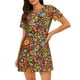 thumbnail image 1 of Easygdp Hippie Peace Love Camisón de manga corta para mujer, informal, estampado, 1 of 6