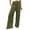 A-Army Green126, variant on Womens Pants Oversize Plain Wide Straight Leg Smocked Empire Waist Trousers Fall Winter Bottom Relaxed Fit Pants