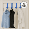 thumbnail image 3 of Dependable Industries Inc. Essentials Over-The-Door Hanger Hook Set – 4-Pack of 4.5 in., Plastic Over-The-Door Hangers & Over-The-Door Hooks Over-Door Hooks Hanging Clothes & Towels (Navy Blue), 3 of 7