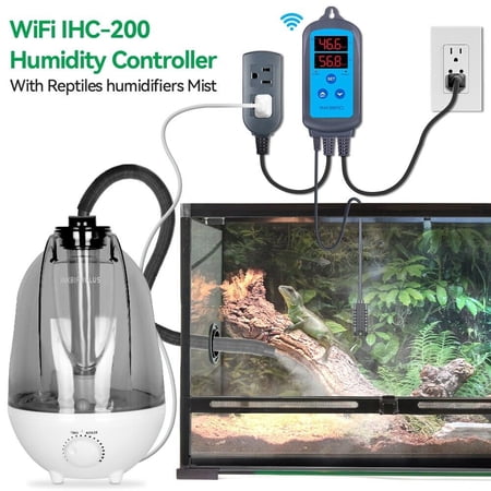 INKBIRD WiFi Thermostat Humidity Controller IHC-200 With Reptiles Humidifiers Mist Foggers