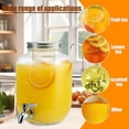 thumbnail image 3 of 1 Gallon Glass Drink Dispensers for Parties, 2PACK Beverage Dispenser with Stand, Ice Cylinder and Stainless Steel Spigot 100% Leakproof, Beverage Dispenser for Lemonade Sun Tea, 3 of 6
