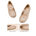 thumbnail image 4 of Dream Pairs Girls Flat Shoes Kids Toddler Shoes Princess Dress Wedding Shoes ANGIE-2 GOLD Size 2, 4 of 5