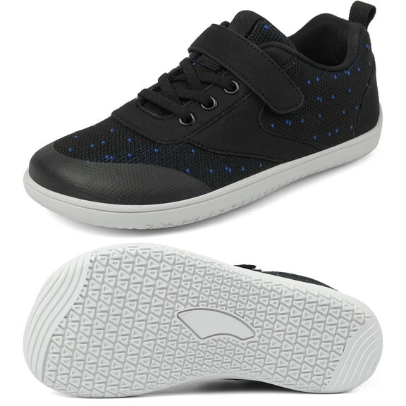 Gexuosn Toddler Girls Boys Wide Shoes Kids Barefoot Shoes Zero Drop Minimalist Sneakers Walking Shoes, Black