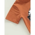 thumbnail image 6 of hirigin Kids Girls Summer Outfits Letter Yak Print Short Sleeve T-shirt and Casual Elastic Flare Pants Set, 6 of 9