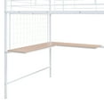 thumbnail image 7 of Kumix Full Size Loft Bed with Desk, Metal Loft Bed with Metal Grid, Lateral Storage Ladder and Wardrobe for Teens Adults, Noise-Free Loft Bed Frame for Bedroom, Space Saving, White, 7 of 7
