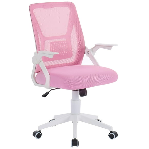 Silla VECELO con respaldo medio, giratoria, ergonómica, rosa, ajustable