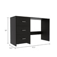 thumbnail image 3 of TUHOME Classic Computer Desk With Three Drawers In Black, 3 of 14