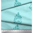 thumbnail image 2 of Soimoi Georgette Viscose Fabric Leaves,Floral & Paisley Block Print Sewing Fabric Yard 42 Inch Wide, 2 of 3