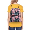 thumbnail image 5 of Wukai Rose Flowers Waterproof Drawstring Backpack with Zipper Pocket,Large Foldable Gym Bag for Women and Men, Perfect for Sports, Yoga, and Travel, 5 of 8