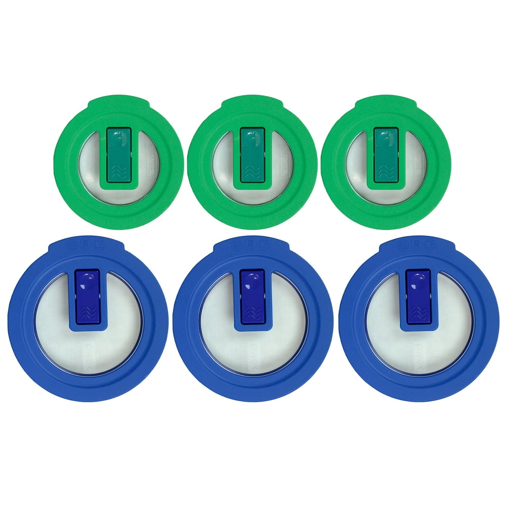 Pyrex Replacement Lid (3) 7200NLC 2Cup Blue & (3) 7202NLC 1Cup