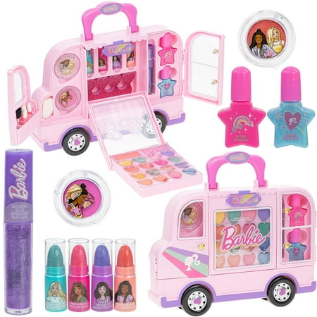 Barbie Van Makeup Kit for Girls Real Washable Toy Makeup Set Barbie Gift Play Makeup and Pretend Play Toys Ages 6 7 8 9 10 11 12 Walmart