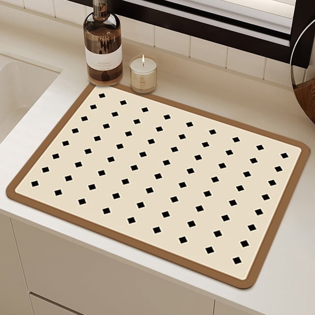 Fiudx Almohadilla de Goma para Fregadero, Tapete Absorbente de Secado, Almohadilla Antideslizante para Cocina y Baño, Material de Goma Resistente a Los Olores, Protección para Encimeras, Solución par