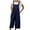 Dark Blue womens jumpsuits, variant on Wycnly Womens Jumpsuits Cotton Linen Plus Size Wide Leg Pocket Strap Long Jumpsuits Overalls Casual Solid Square Neck Sleeveless Maxi Summer Rompers Coffee s
