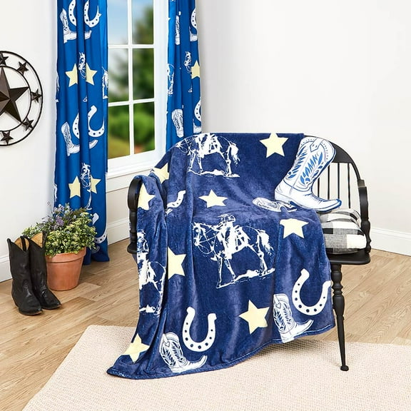 Buckaroo Cowboy 50" x 60" Fleece Plush Throw