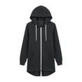 thumbnail image 6 of DYTTDG Women's Oversized Longline Zip-Up Hoodie, Full-Zip Fleece Sweatshirt Jacket with Kangaroo Pocket, Long Hooded Coat for Fall & Winter, 6 of 8