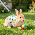 thumbnail image 5 of Rabbit Harness and Leash Set for Outdoor Training Camping Walking, Escape Proof Clothes Bunny Outfits for Rabbits, Kittens, Ferrets, Guinea Pigs (White, M), 5 of 8
