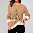 thumbnail image 2 of WEAIXIMIUNG Chandails en Molleton Femme Arbre de Noël Manches Longues Col Rond Poche Rembourré Pull Chaud, 2 of 5