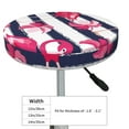 thumbnail image 4 of Bingfone13 Inch Padded Round Bar Stool Cover Cushion With Elastic Fabric Round Chair Seat - Dark Blue Stripes And Pink Flamingos, 4 of 7