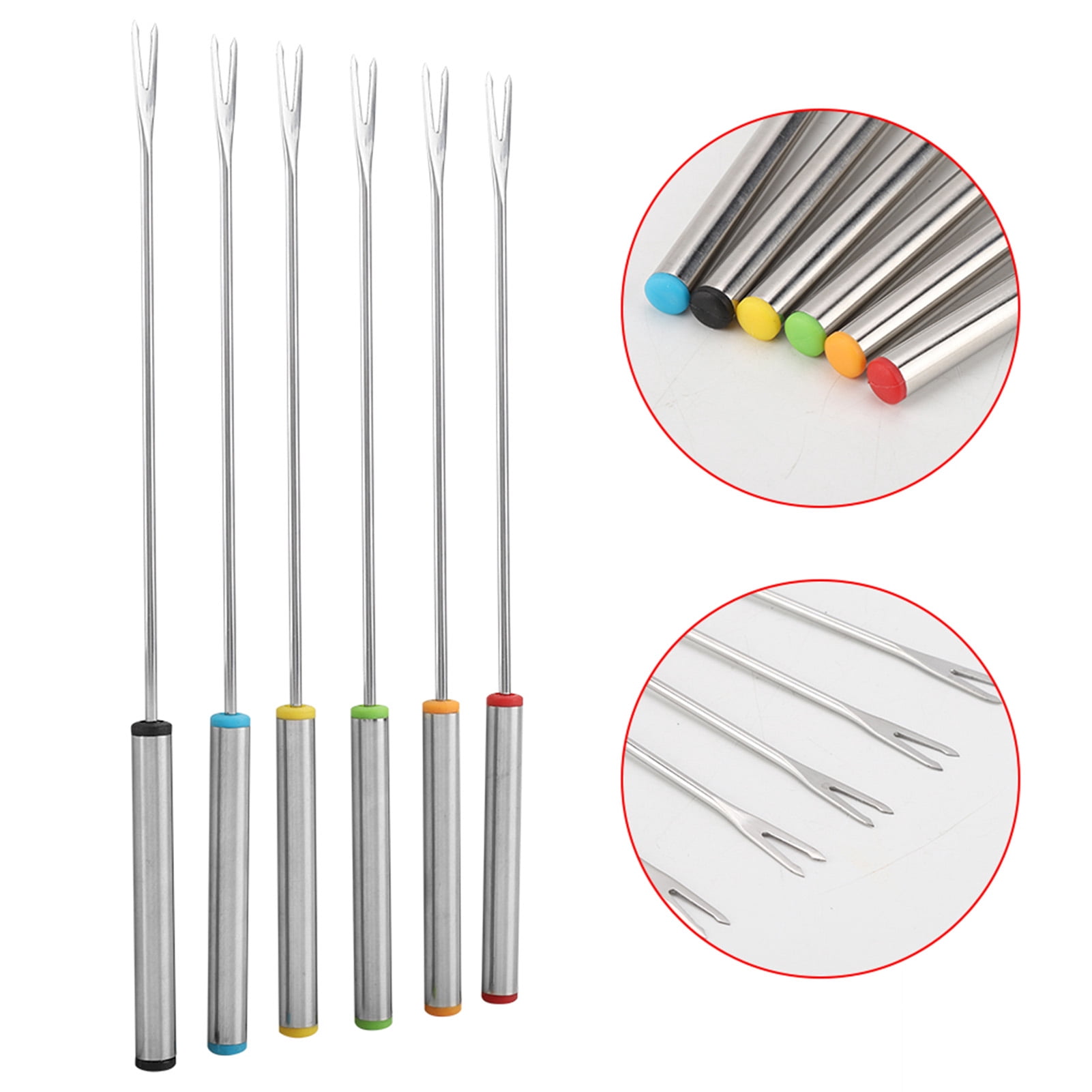Stainless Steel Hot Pot Forks 6pcs Cheese Fondue Forks - View #9