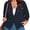 E1-Sapphire Blue, variant on SHOWMALL Plus Size Cardigan for Women, Lightweight 3/4 Sleeve Cropped Cardigan Sweater, V Neck Button Front Textured Knit Layer for Fall Work & Casual, Khaki