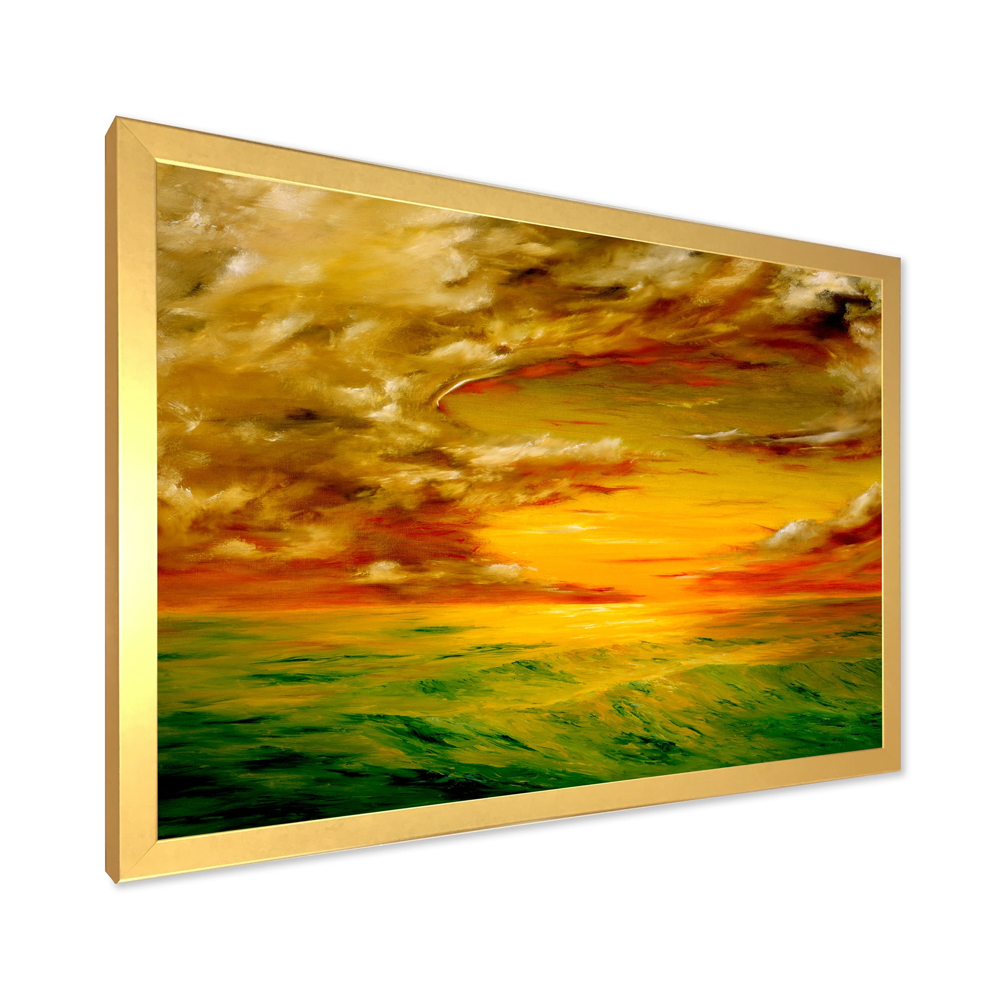 Designart 'Colorful and Bright Sunset At Santa Rosa California' Farmhouse Framed Art Print