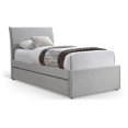 thumbnail image 1 of Meridian Furniture Myles Lit Gigogne Simple en Tissu Texturé en Lin Gris, 1 of 9