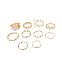 Grofry 60 Pcs Gold Knuckle Rings Set for Women Boho Twist Cross Irregular Geometric Rings Stackable Midi Rings Pack Gift for Various Occasions
