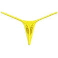 thumbnail image 2 of Botmois Men Solid Spandex Bikini Thong Slim G-String Bikini Thong Underwear Tangas T-Back Yellow XL, 2 of 3