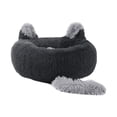 thumbnail image 2 of Gato redondo Casa cálida Cama para perros Orejas de animales lavables decorativa Felpa Mascotas Manta para perros pequeños y medianos Cachorro , Gris 70cm, 2 of 8