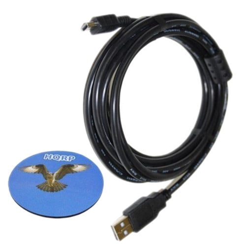 HQRP Extra Long 10ft USB Cable Cord for Nikon Coolpix D70, D70s, D80