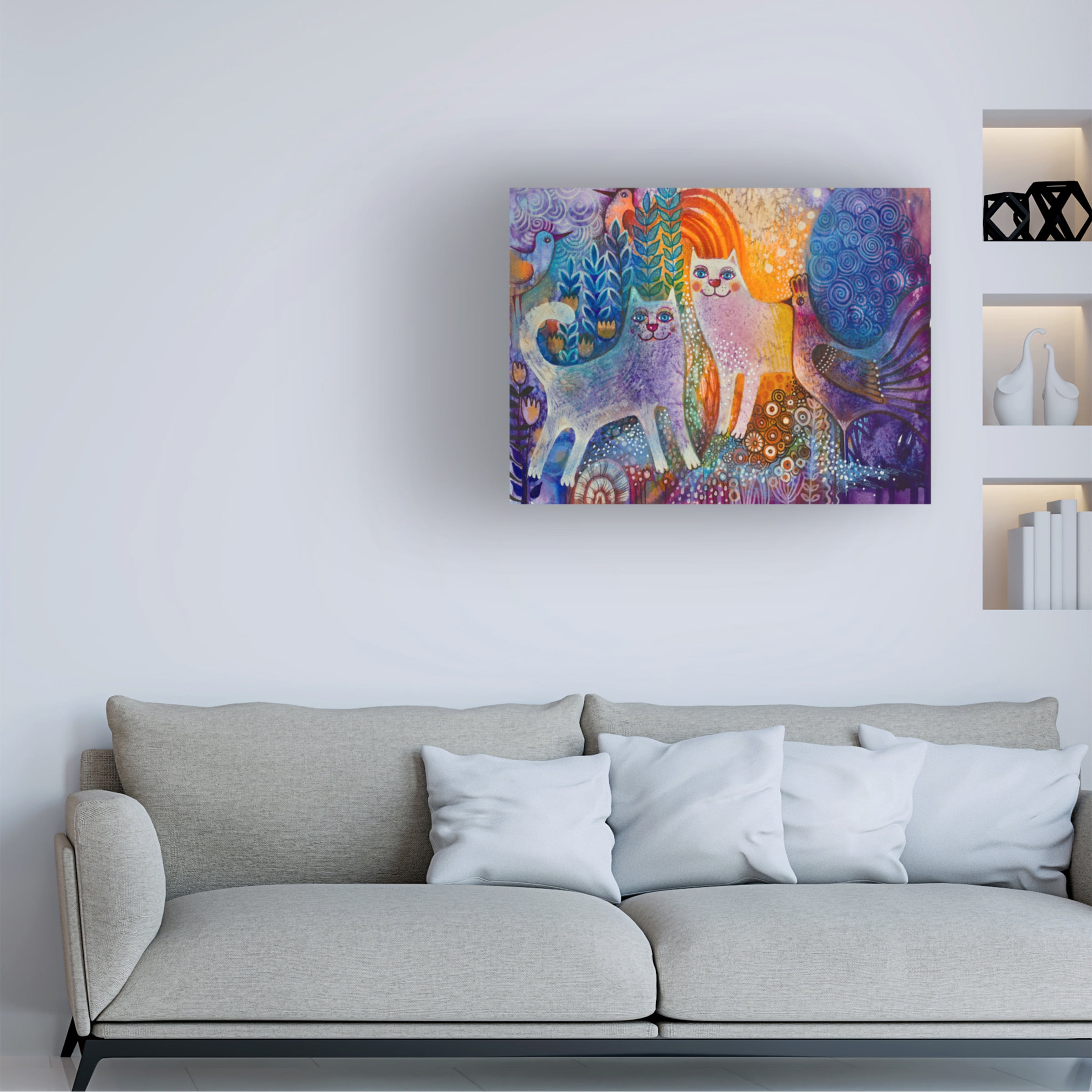 Trademark Fine Art 'Cats in the Galaxy' Canvas Art by Oxana Ziaka