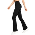 thumbnail image 6 of hlysgo Womens Leggings Yoga Pants High Elastic Waist Tummy Control Flared Trousers Workout Gym Soft Comfy Pant with Pockets Black,L, 6 of 6