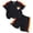 Black, variant on Girls Heart Rainbow Sequin T Shirt Shorts Set Two Piece Outfit Kid Toddler Clothing