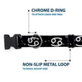 thumbnail image 5 of Buckle-Down Pet Collar, Dog Collar Plastic Buckle, Zodiac Cancer Symbol Constellations Black White, 15 to 24 Inches 1.0 Inch Wide, 5 of 8
