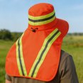 thumbnail image 4 of High Visibility Reflective Work Safety Sun Hat with Neck Flap, Wide Brim UV Protection Hat With Top Vents, Breathable Cooling Mesh for Summer Heat, 4 of 6