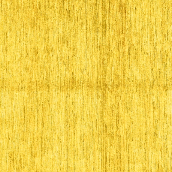 Ahgly Company Indoor Square Solid Yellow Modern Area Rugs, 8' Square