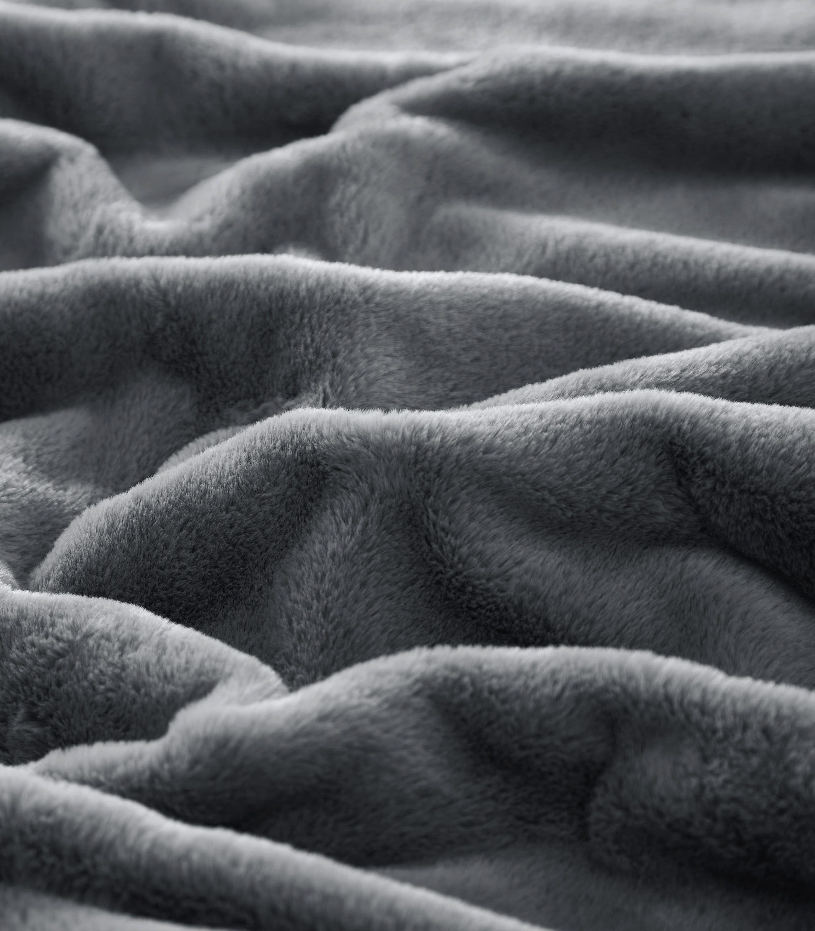 Cozy Haven Oversized Faux Fur Throw Blanket, Grey, 50