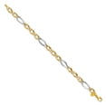 thumbnail image 3 of Primal Gold 14 Karat Yellow Gold Rhodium-plated Fancy Link Bracelet, 3 of 3