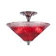 thumbnail image 1 of Toltec Lighting 121-CH-716 Semi-Flush With 2 Bulbs Shown In Chrome Finish With 16 Raspberry Crystal Glass, 1 of 1