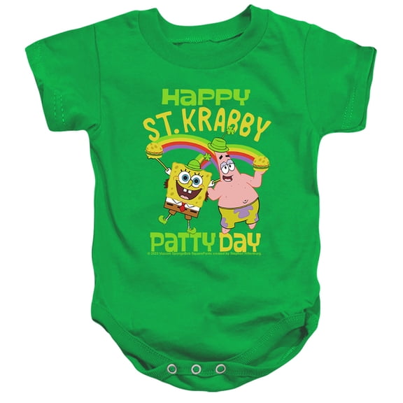 Spongebob Squarepants St. Patrick's Day St. Krabby Patty Day Unisex Infant Snap Suit for Baby (24 Months) Kelly Green